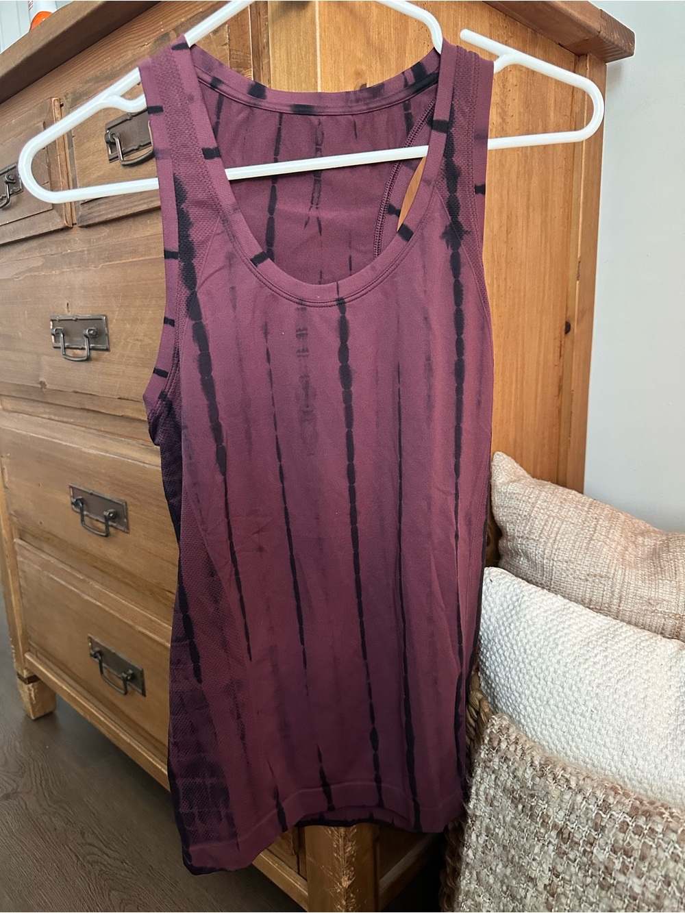 Sweaty Betty Plum and Black Tie-Dye Racerback Tank